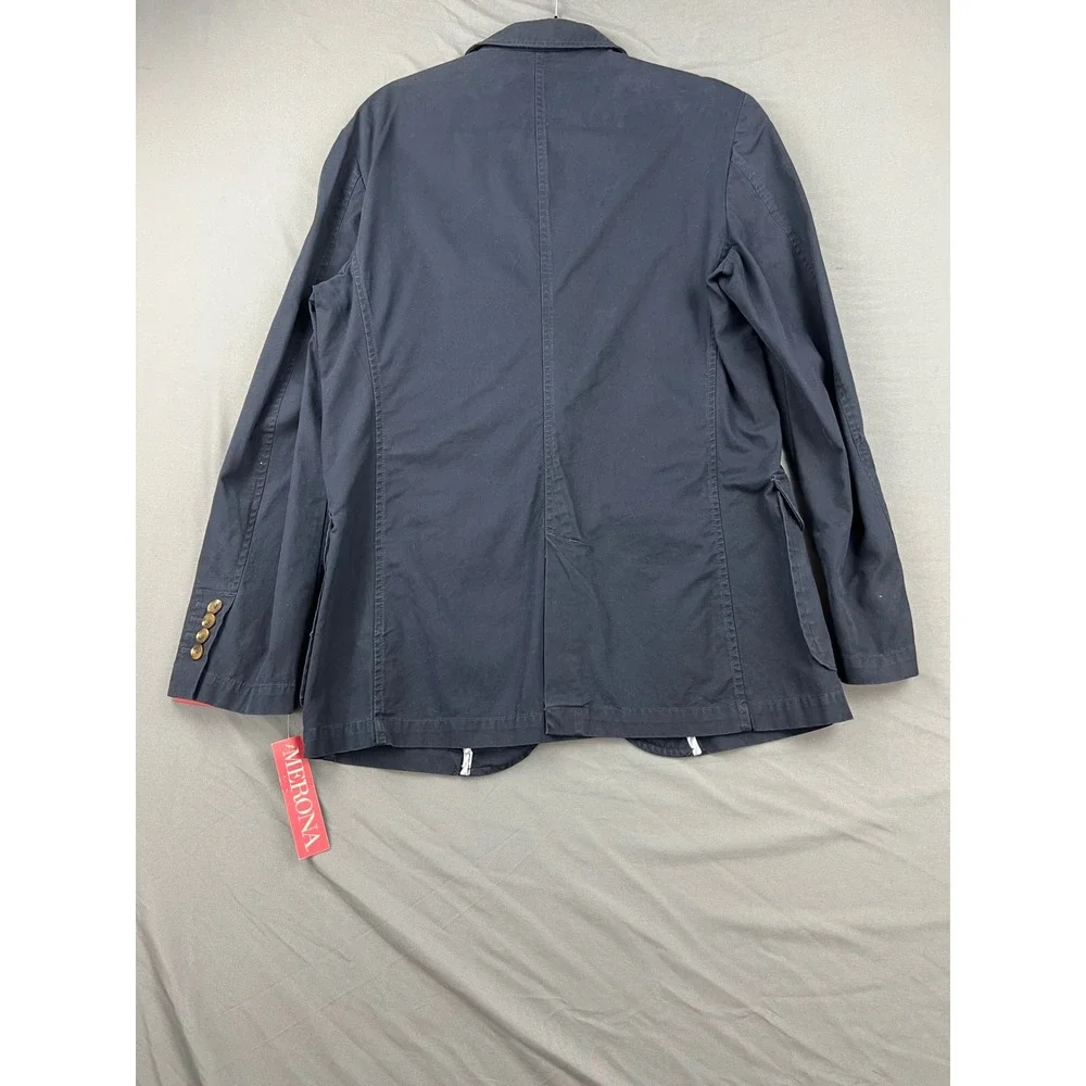 Merona Kensington Cotton Jacket Womens M Navy NWOT Two-Button Blazer 4227